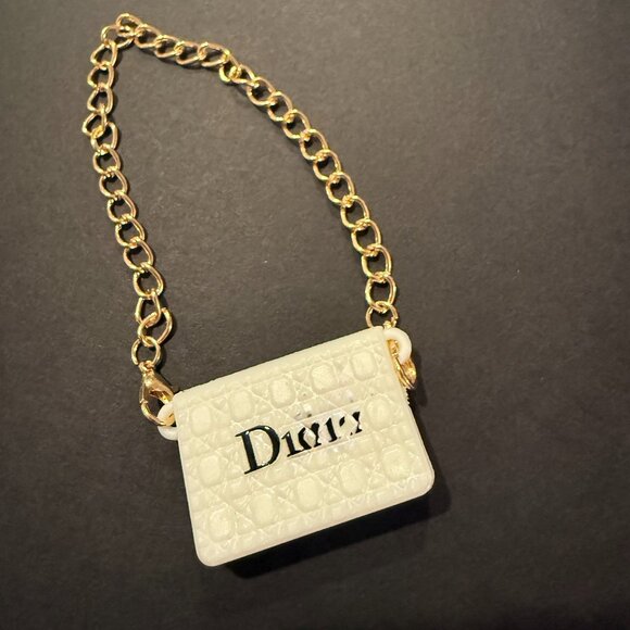 WHITE DESIGNER PURSE FOR LABUBU, SMALL DOLLS - Picture 1 of 1